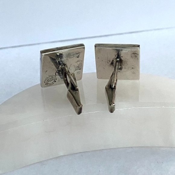 Sterling Silver A. Munoz Taxco Abalone Cuff Links - Picture 8 of 16